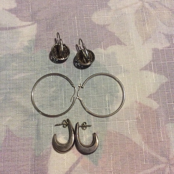 3pairs of sterling silver earrings - Picture 2 of 2